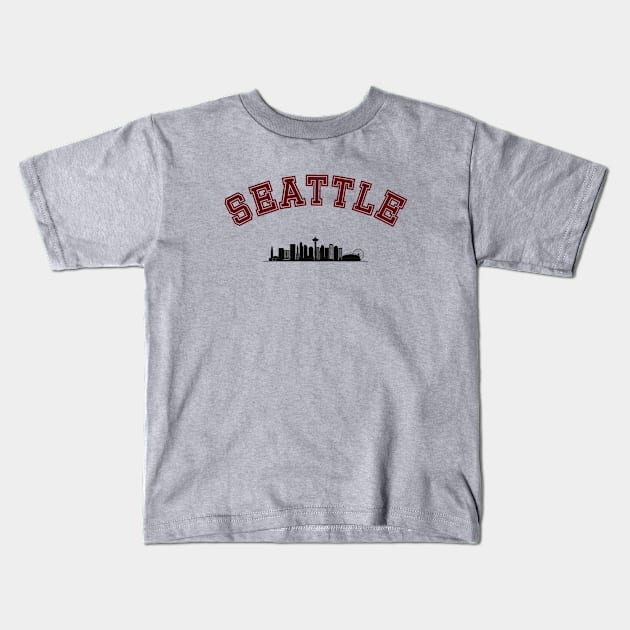 Seattle Skyline Kids T-Shirt by High Altitude